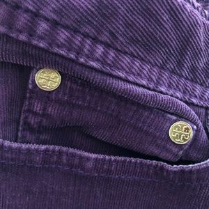 TORY BURCH corduroy purple pants trousers size 26 EUC